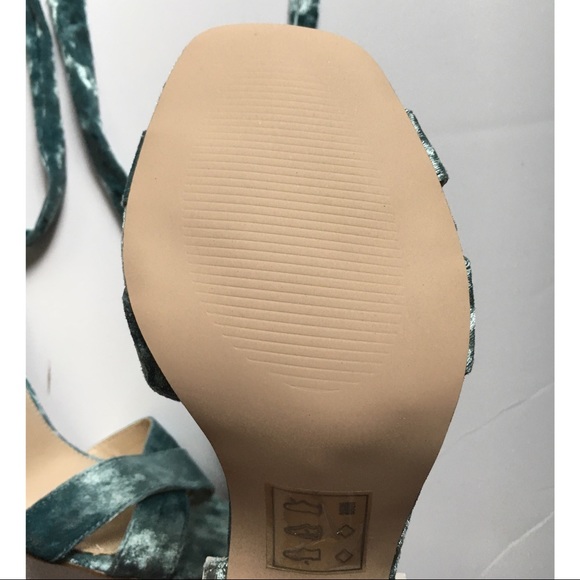 ASOS HONEYMOON Wide Fit Velvet Tie Leg Sandals - Picture 7 of 8